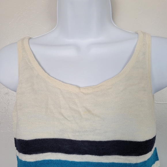 Quiksilver XS/S Tank Top Beige Colorful Stripes Summer Spring Lightweight Guaze - Picture 2 of 8